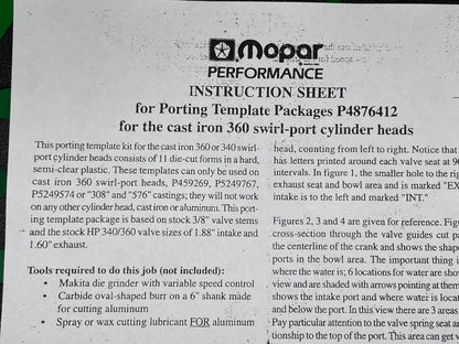 Mopar performance porting templates